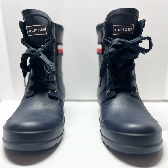 Hilfiger Black Lace-Up Boots - Picture 1 of 5